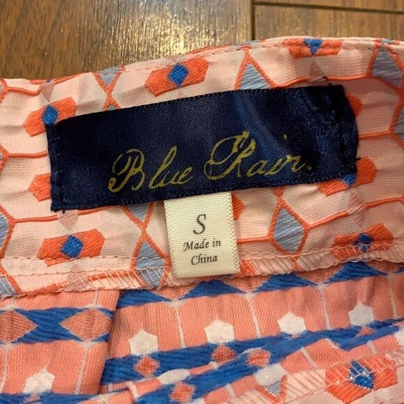 Blue Rain Pink, Coral & Blue Printed Skirt Small - Picture 2 of 4